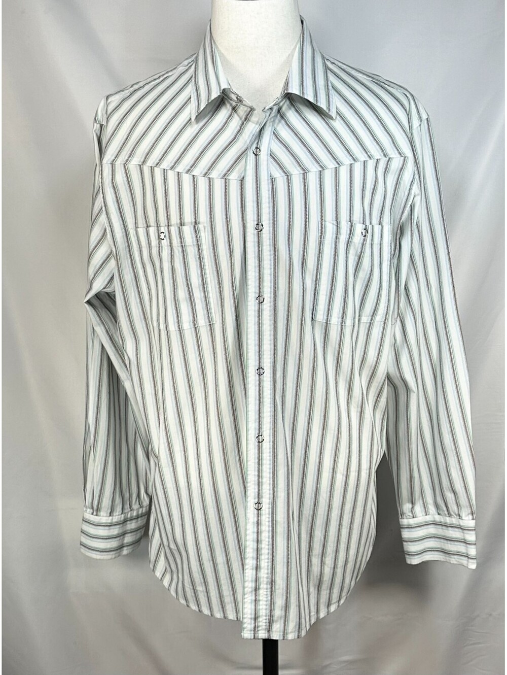 Structure 100% Cotton Snap Button Up Multicolor Mens 2XL